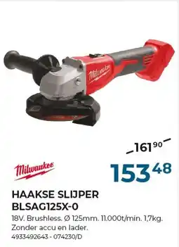 Meno Pro Haakse slijper BLSAG125X-0 aanbieding