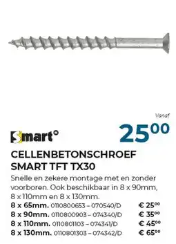 Meno Pro Cellenbetonschroef smart tft tx30 aanbieding