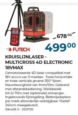 Meno Pro Kruislijnlasers - Multicross 4D Electronic 18VMax aanbieding