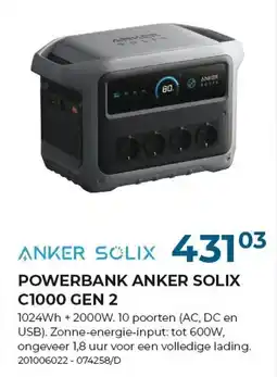 Meno Pro powerbank anker solix c1000 gen 2 aanbieding