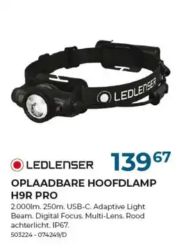 Meno Pro Oplaadbare hoofdlamp h9r pro aanbieding