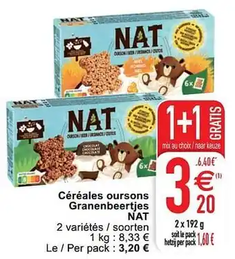 Cora Céréales oursons granenbeertjes nat 2x192 g aanbieding