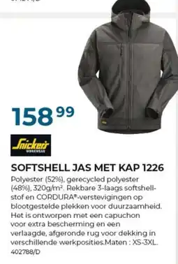 Meno Softshell jas met kap 1226 aanbieding