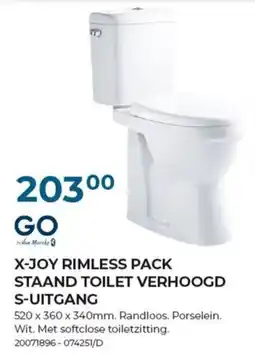 Meno X-joy rimless pack staand toilet verhoogd s-uitgang aanbieding