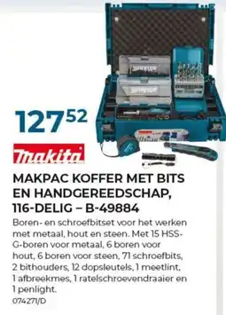 Meno makpac koffer met bits en handgereedschap aanbieding