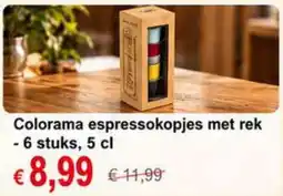 NH Market Colorama espressokopjes met rek aanbieding