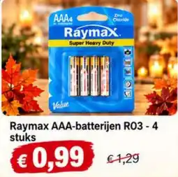 NH Market Raymax aaa-batterijen ro3 aanbieding