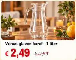 NH Market Venus glazen karaf aanbieding