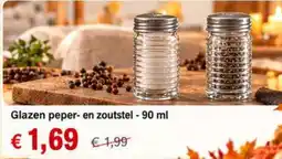 NH Market Glazen peper- en zoutstel aanbieding