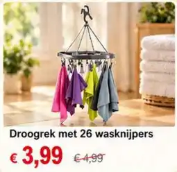 NH Market Droogrek met 26 wasknijpers aanbieding
