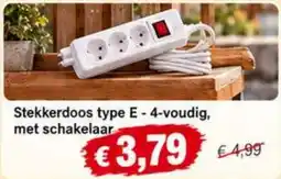 NH Market Stekkerdoos type E - 4-voudig, met schakelaar aanbieding