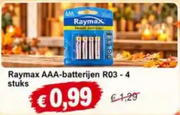NH Market Raymax AAA-batterijen R03 aanbieding