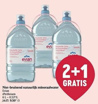 Delhaize Niet-bruisend natuurlijk mineraalwater evian aanbieding