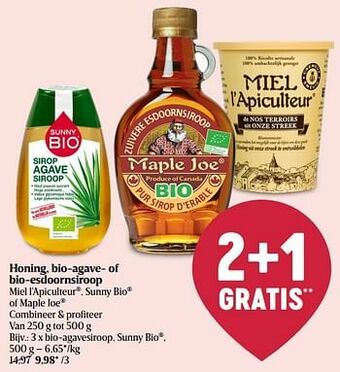 Delhaize Bio-agavesiroop sunny bio aanbieding