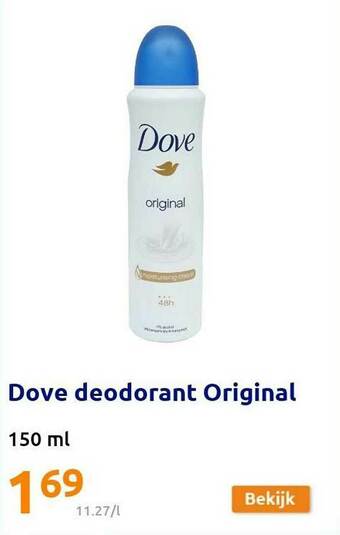 Action Dove Deodorant Original aanbieding