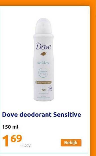 Action Dove Deodorant Sensitive aanbieding