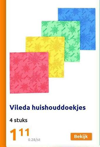 Action Vileda Huishouddoekjes aanbieding