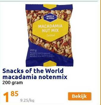 Action Snacks Of The World Macadamia Notenmix aanbieding