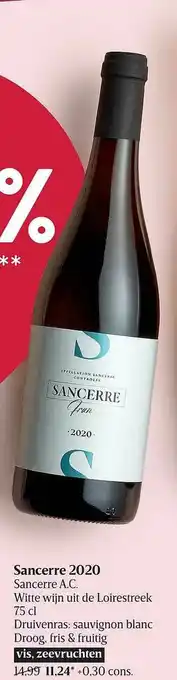 Delhaize Sancerre 2020 Witte Wijn aanbieding