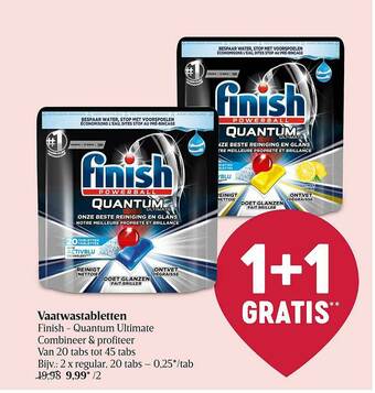 Delhaize Vaatwastabletten Finish Quantum Ultimate aanbieding