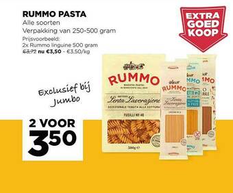 Jumbo Rummo Pasta aanbieding
