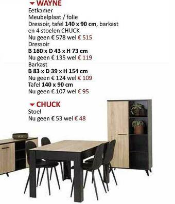Weba Wayne Eetkamer aanbieding