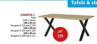 Weba Campus Tafel aanbieding