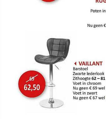 Weba Vaillant Barstoel aanbieding