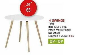 Weba Swings Tafel aanbieding