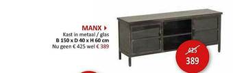 Weba Manx Kast In Metaal aanbieding