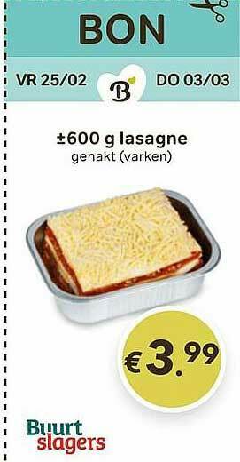 Bon Ap Lasagne aanbieding