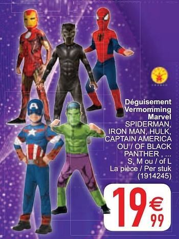 Deguisement Vermomming Marvel Spiderman Iron Man Hulk Captain America Ou Of Black Panther Promotie Bij Cora