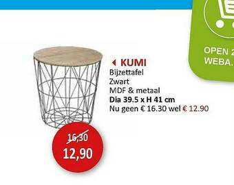 Weba Kumi Bijzettafel aanbieding