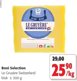 Colruyt Boni Selection Le Gruyère Switzerland aanbieding