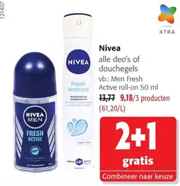 Colruyt Nivea alle deo's of douchegels aanbieding