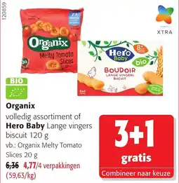 Colruyt Organix volledig assortiment of Hero Baby Lange vingers biscuit aanbieding