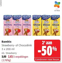Colruyt Bambix strawberry- of chocomelk aanbieding