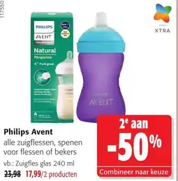 Colruyt Philips Avent alle zuigflessen, spenen voor flessen of bekers aanbieding