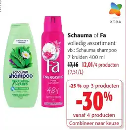 Colruyt Schauma of Fa volledig assortiment aanbieding