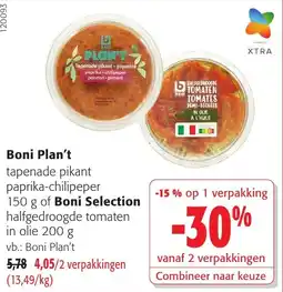 Colruyt Boni Plan't tapenade pikant paprika-chilipeper aanbieding