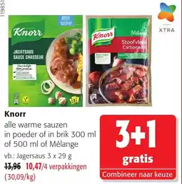 Colruyt Knorr alle warme sauzen aanbieding