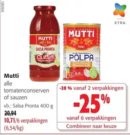 Colruyt Mutti alle tomatenconserven of sauzen aanbieding