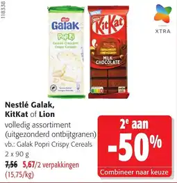 Colruyt Nestlé Galak, KitKat of Lion volledig assortiment aanbieding