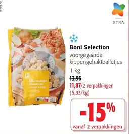 Colruyt Boni Selection voorgegaarde kippengehaktballetjes aanbieding