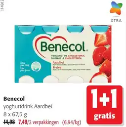 Colruyt Benecol yoghurtdrink Aardbei aanbieding