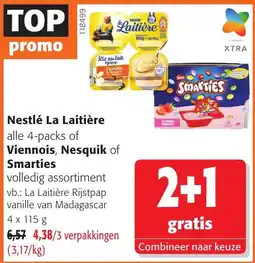 Colruyt Nestlé La Laitière alle 4-packs of Viennois, Nesquik of Smarties aanbieding