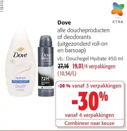 Colruyt Dove alle douche producten of deodorants aanbieding