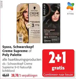 Colruyt Syoss, Schwarzkopf Creme Supreme of Poly Palette aanbieding