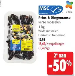 Colruyt Prins & Dingemanse verse mosselen aanbieding