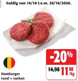 Colruyt Hamburger rund + varken aanbieding